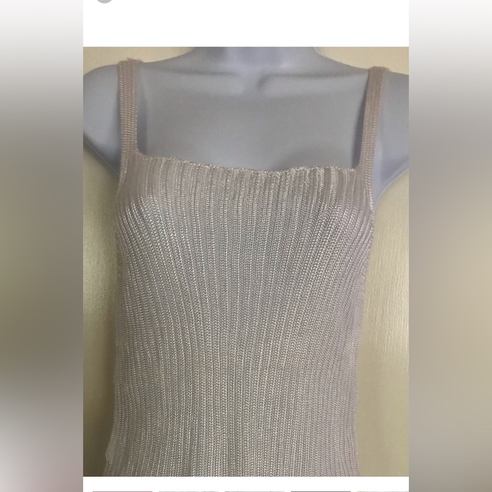 SODA BLU , ITALY made , size M , sleeveless ,crochet , white !   SILK 100%